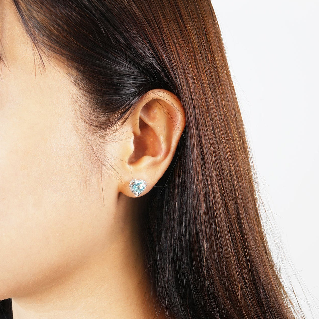 Dolly-Heart Blue Topaz Earrings