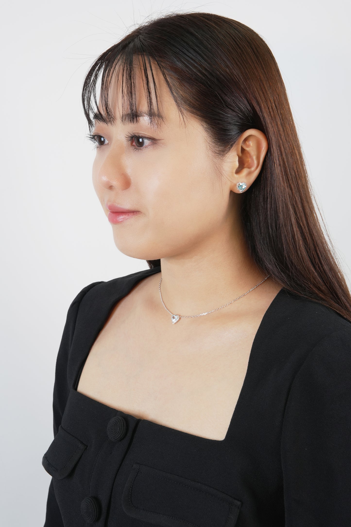 Dolly-Heart Blue Topaz Earrings