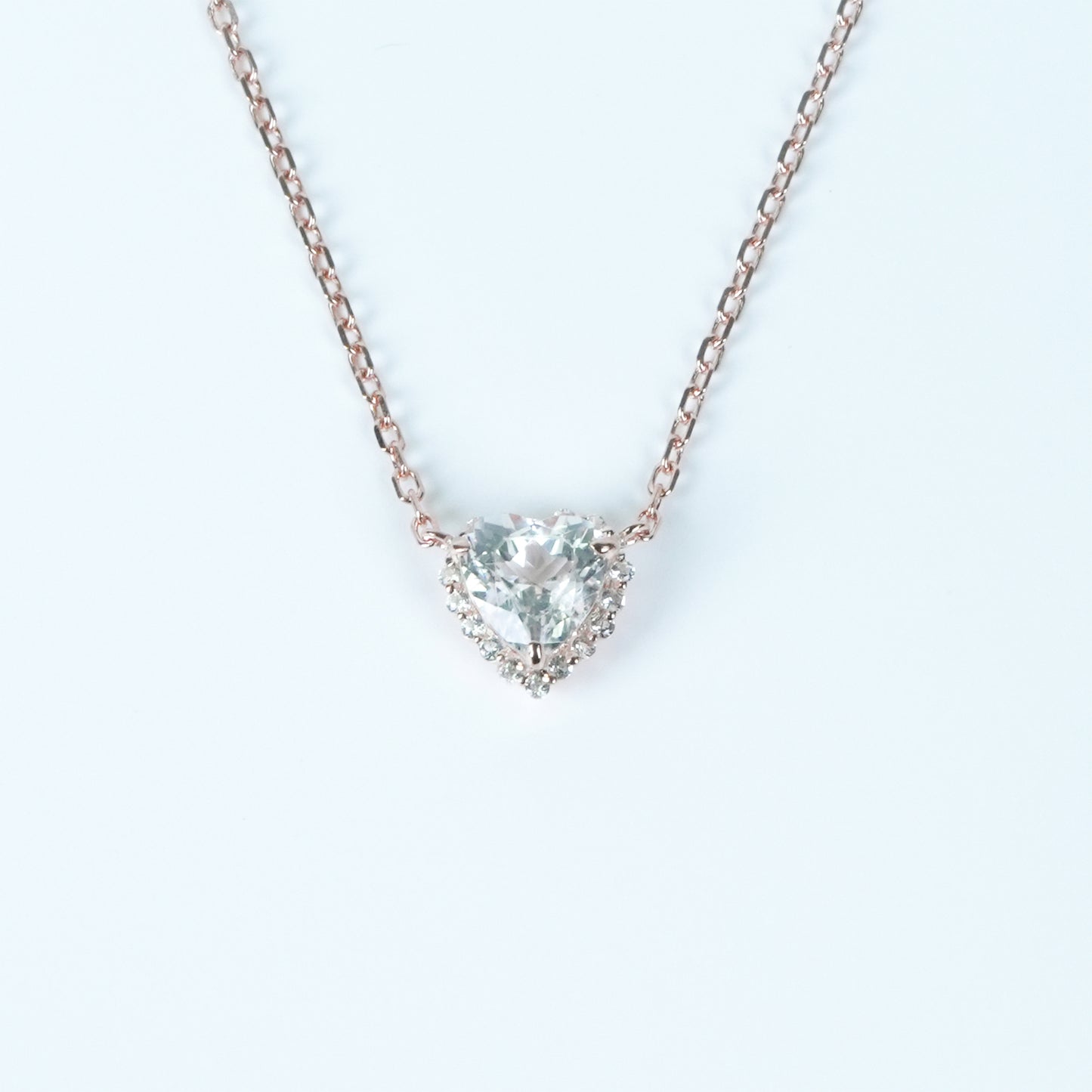 Dolly-Heart Necklace (Blue Topaz / White Topaz)