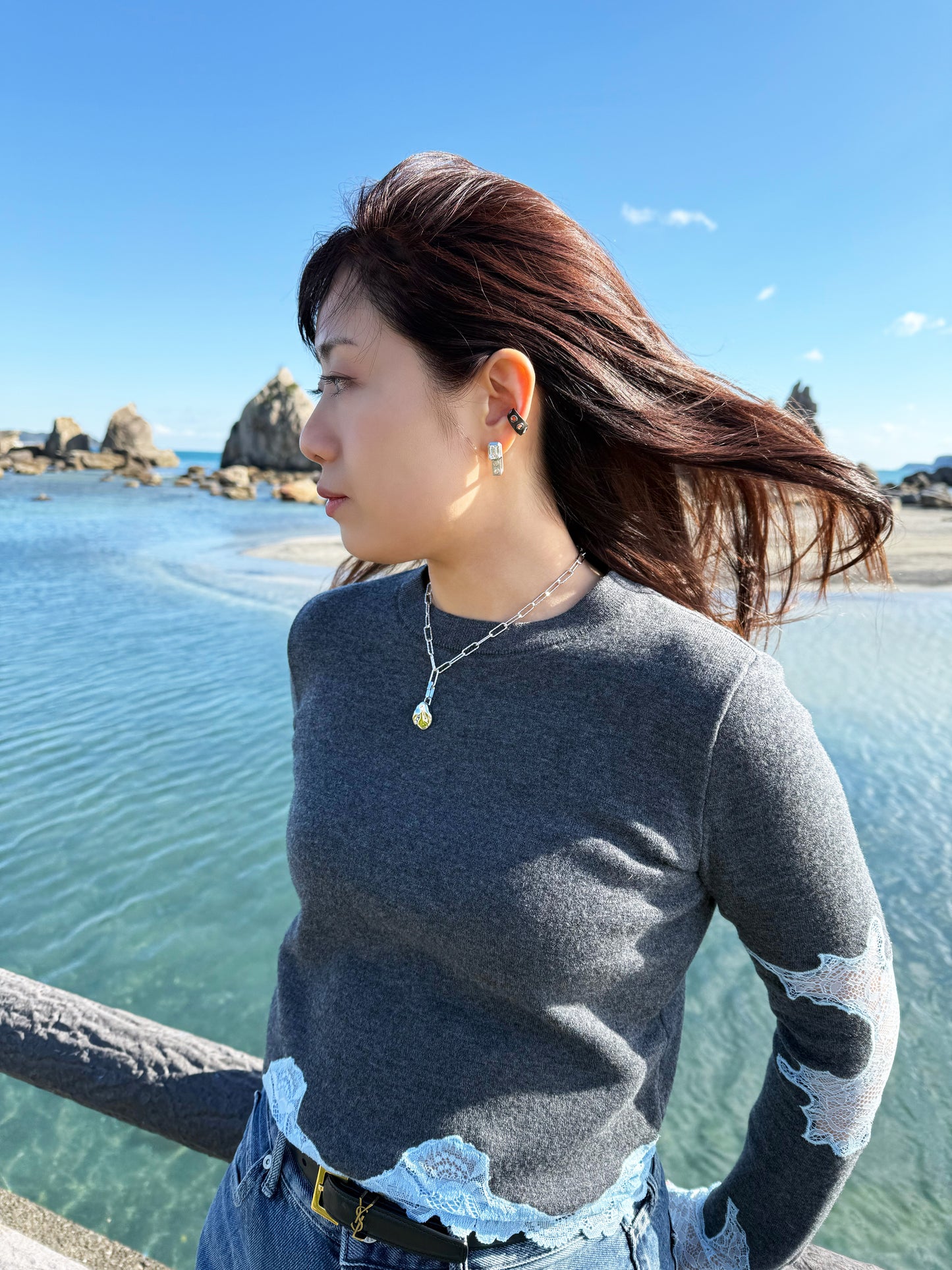 University Silver Pearl Necklace