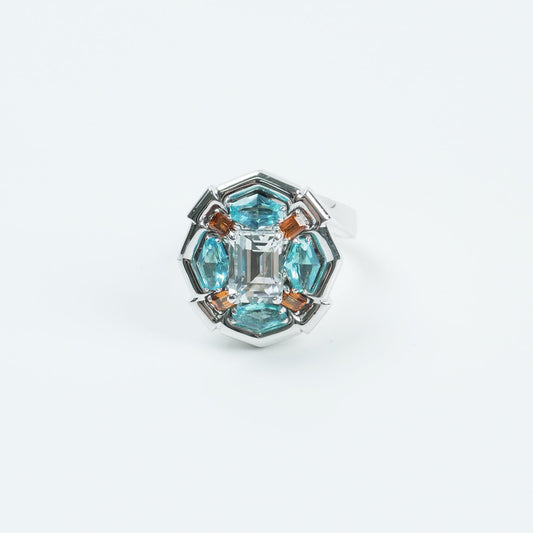 Kaleidoscope Silver Edge Ring