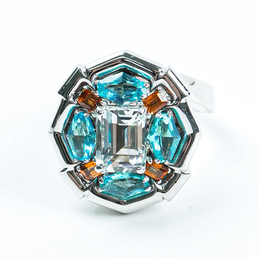 Kaleidoscope Silver Edge Ring