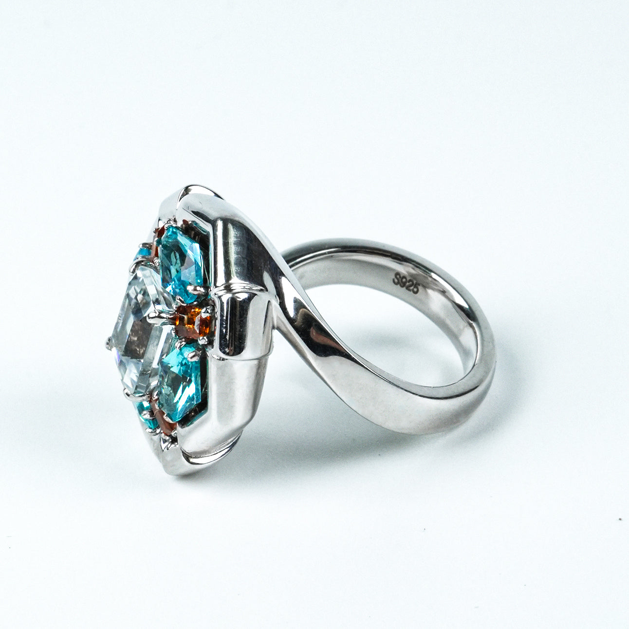 Kaleidoscope Silver Edge Ring