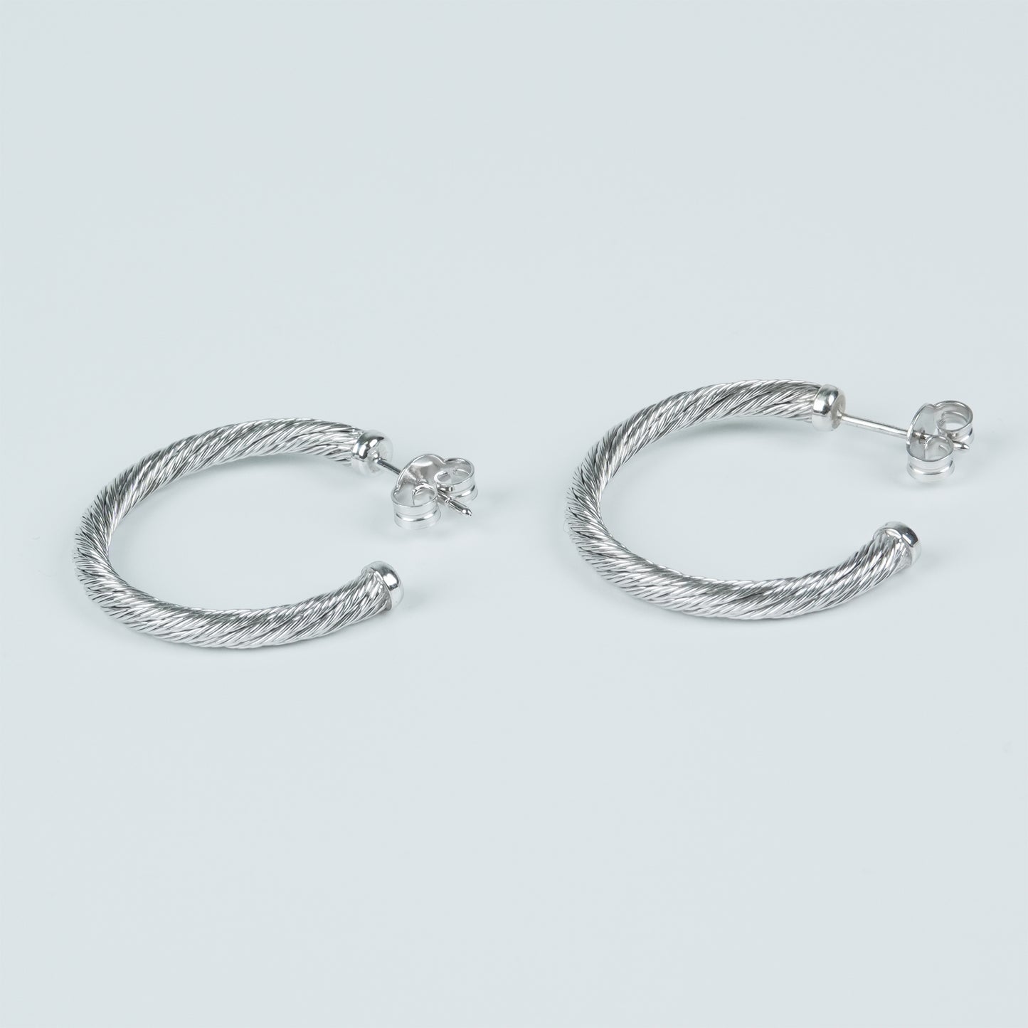 Cable Hoop Earrings