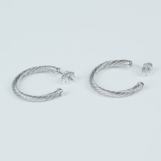Cable Hoop Earrings