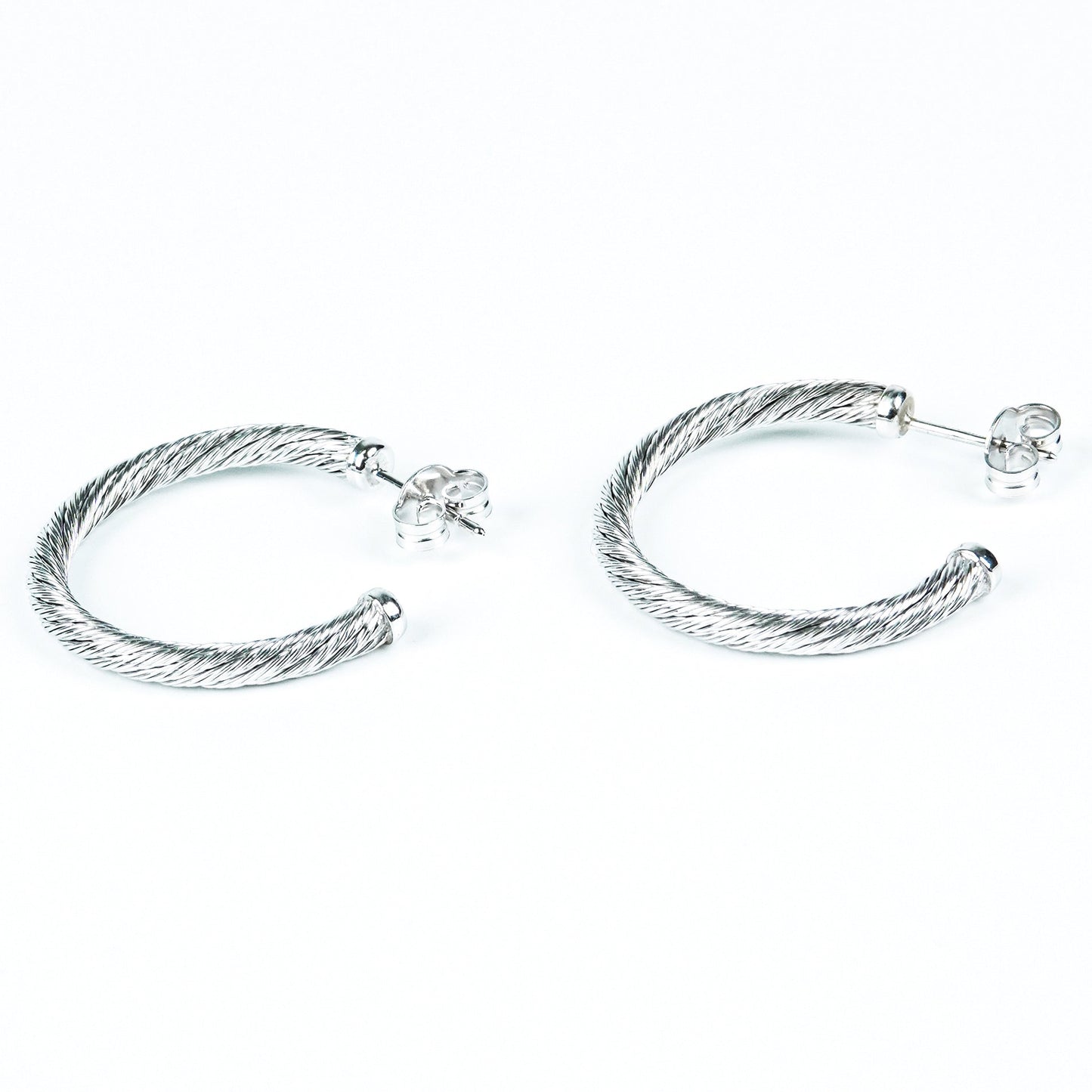 Cable Hoop Earrings