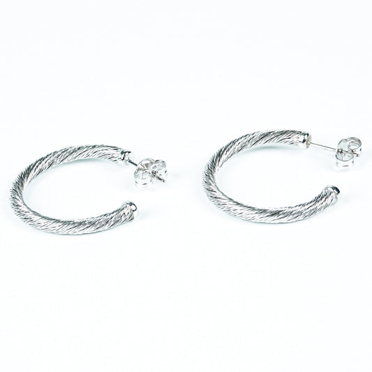 Cable Hoop Earrings