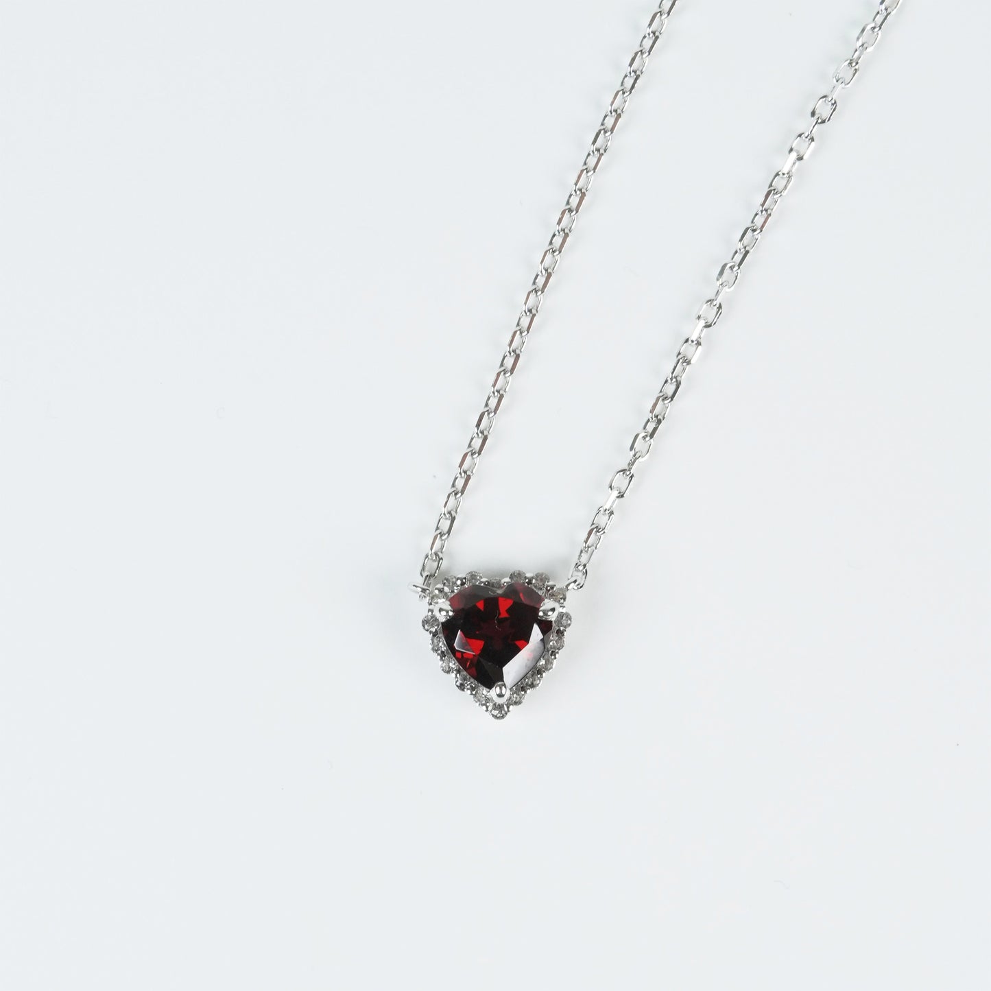 Dolly-Heart Garnet Necklace