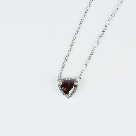 Dolly-Heart Garnet Necklace