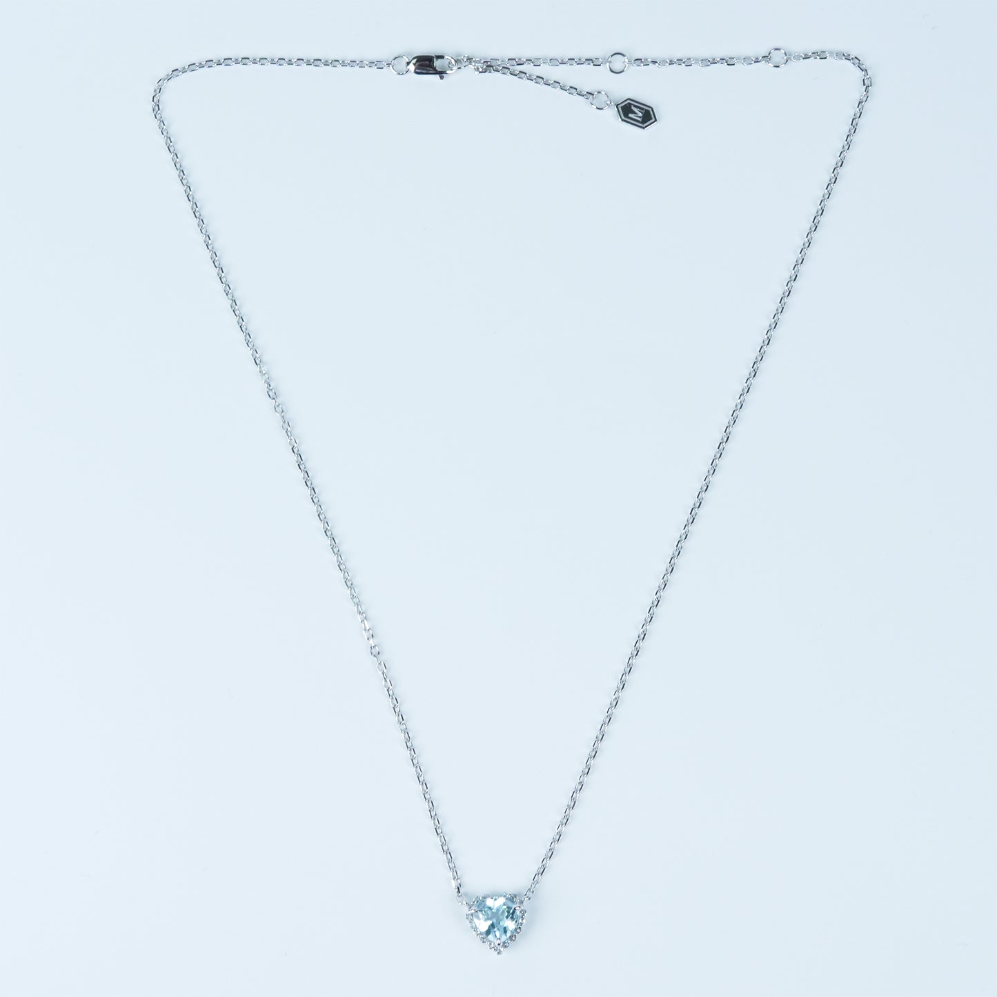 Dolly-Heart Necklace (Blue Topaz / White Topaz)
