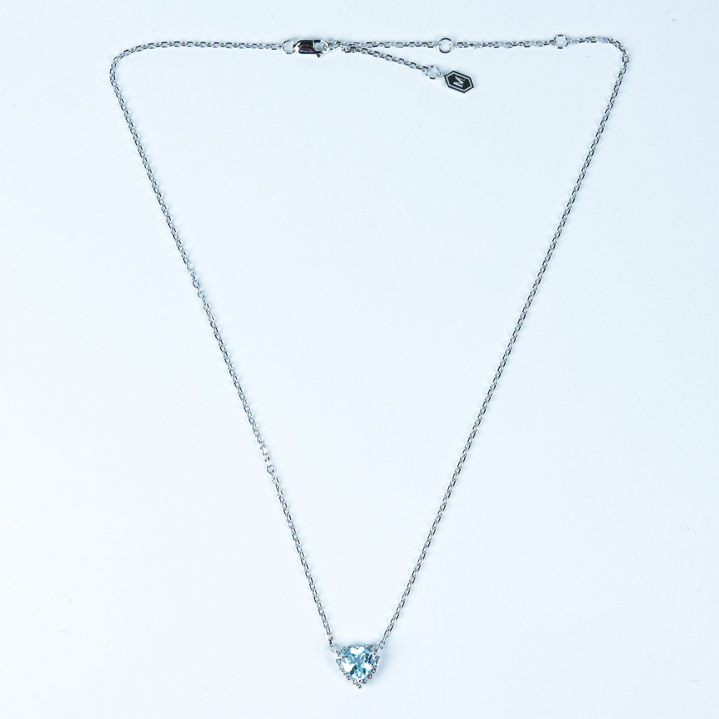 Dolly-Heart Necklace (Blue Topaz / White Topaz)
