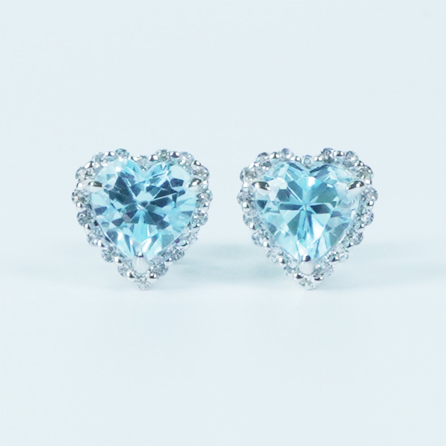 Dolly-Heart Blue Topaz Earrings