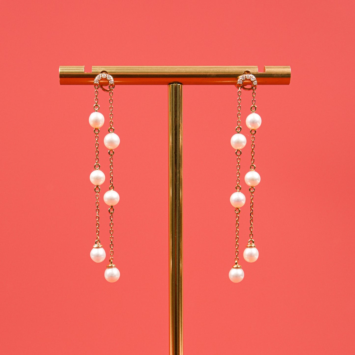 Frisson Six Pearls Drop Earrings (Pre-order, take 1 to 1.5 months)
