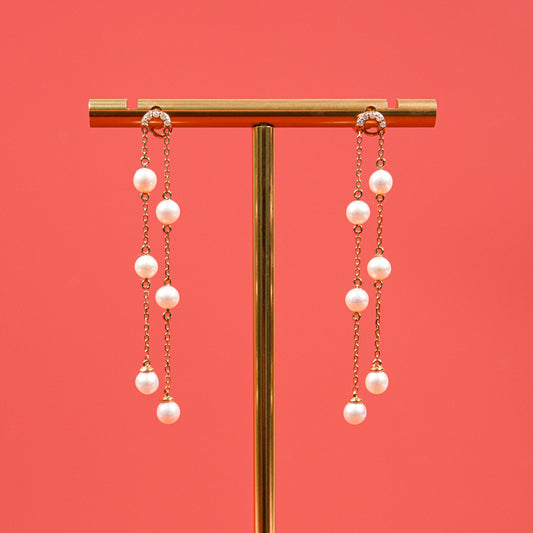 Frisson Six Pearls Drop Earrings