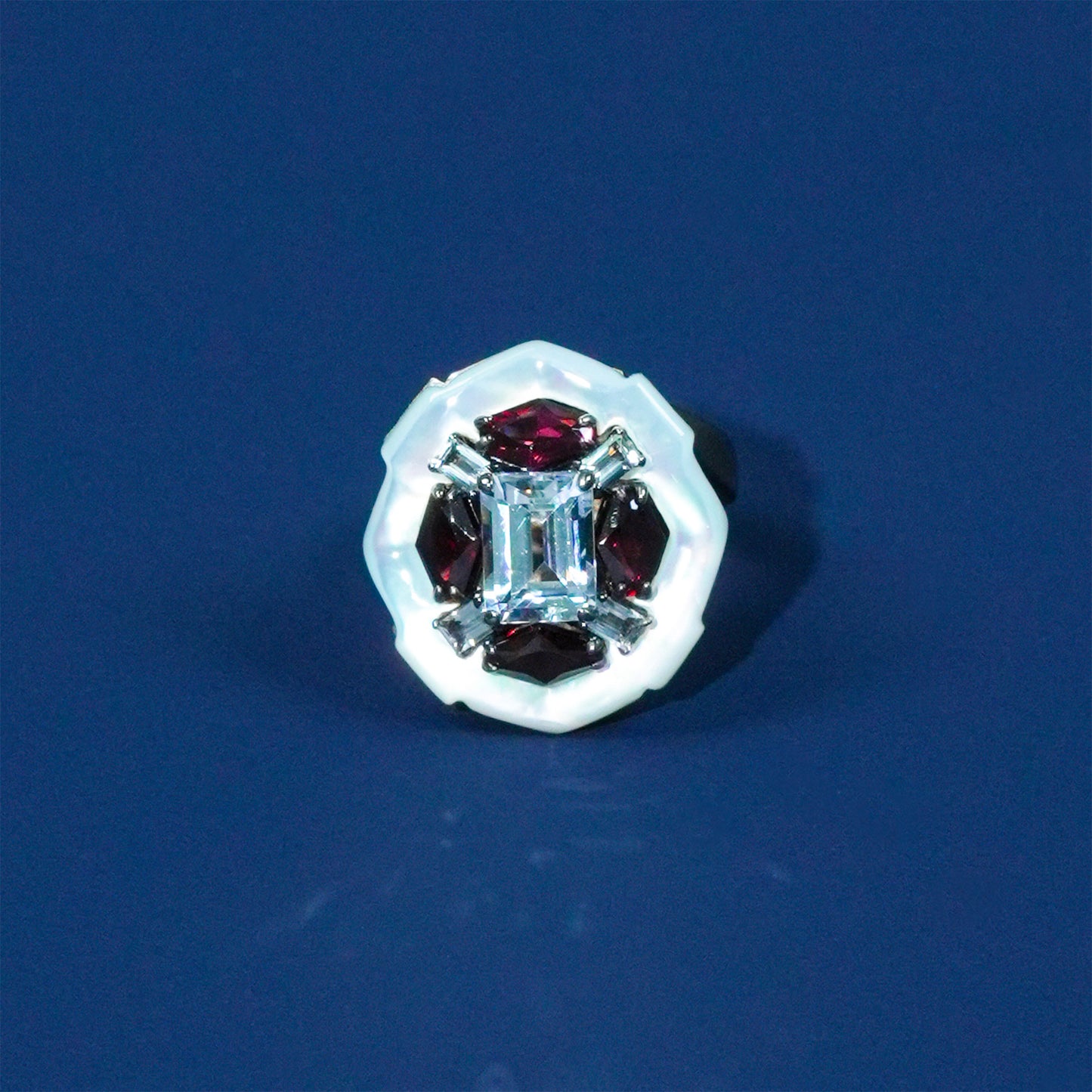 Kaleidoscope Mother of Pearl Edge Ring