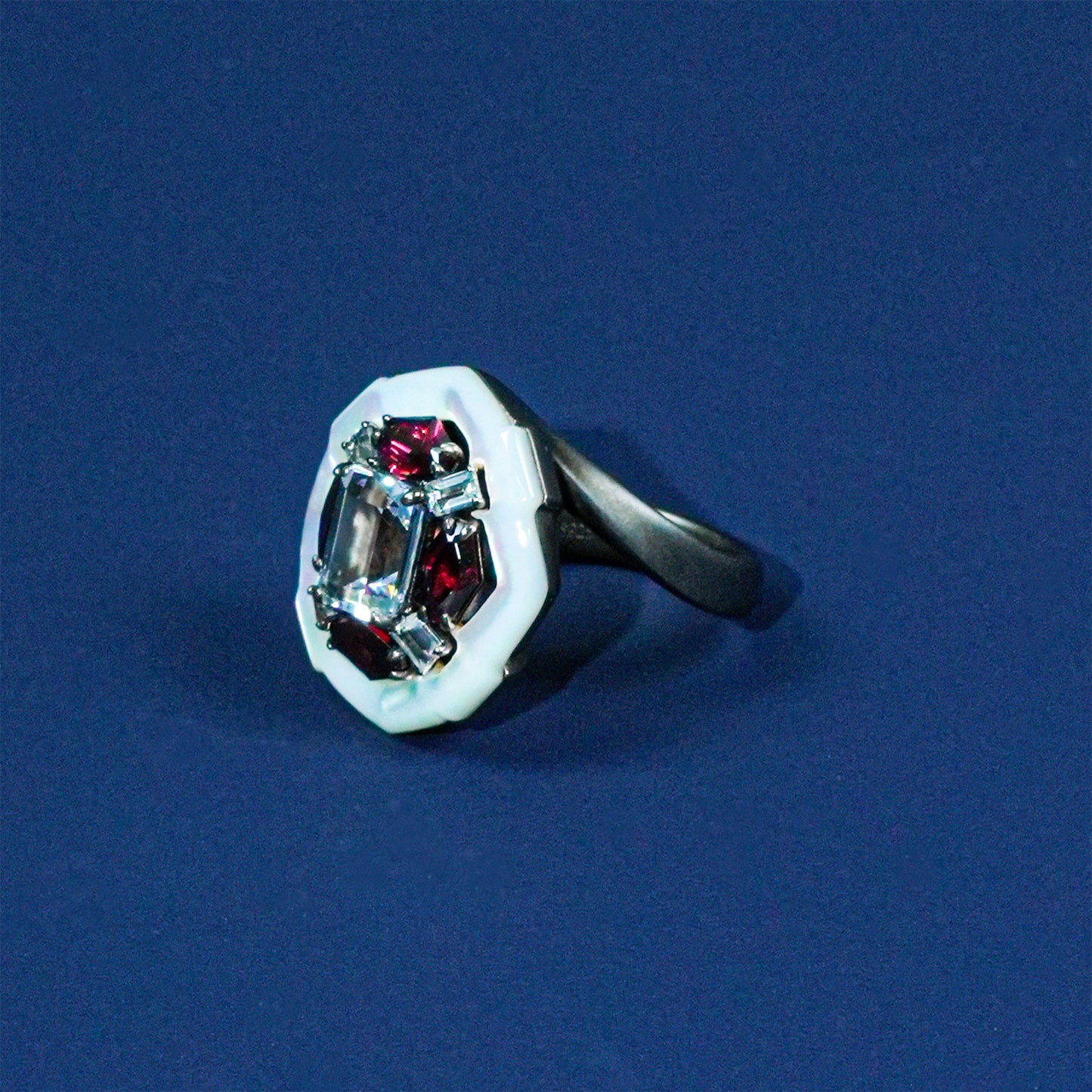 Kaleidoscope Mother of Pearl Edge Ring
