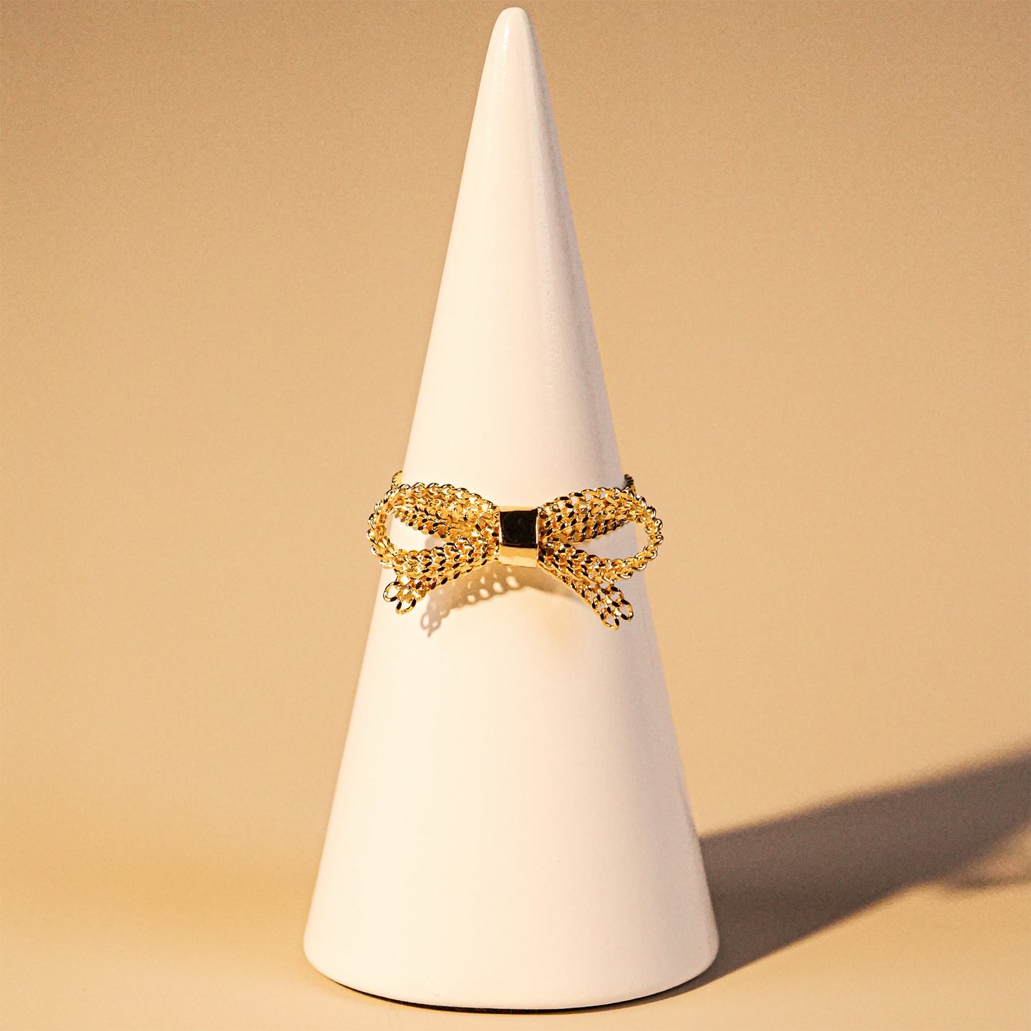 18K Gold Ribbon Bow Ring