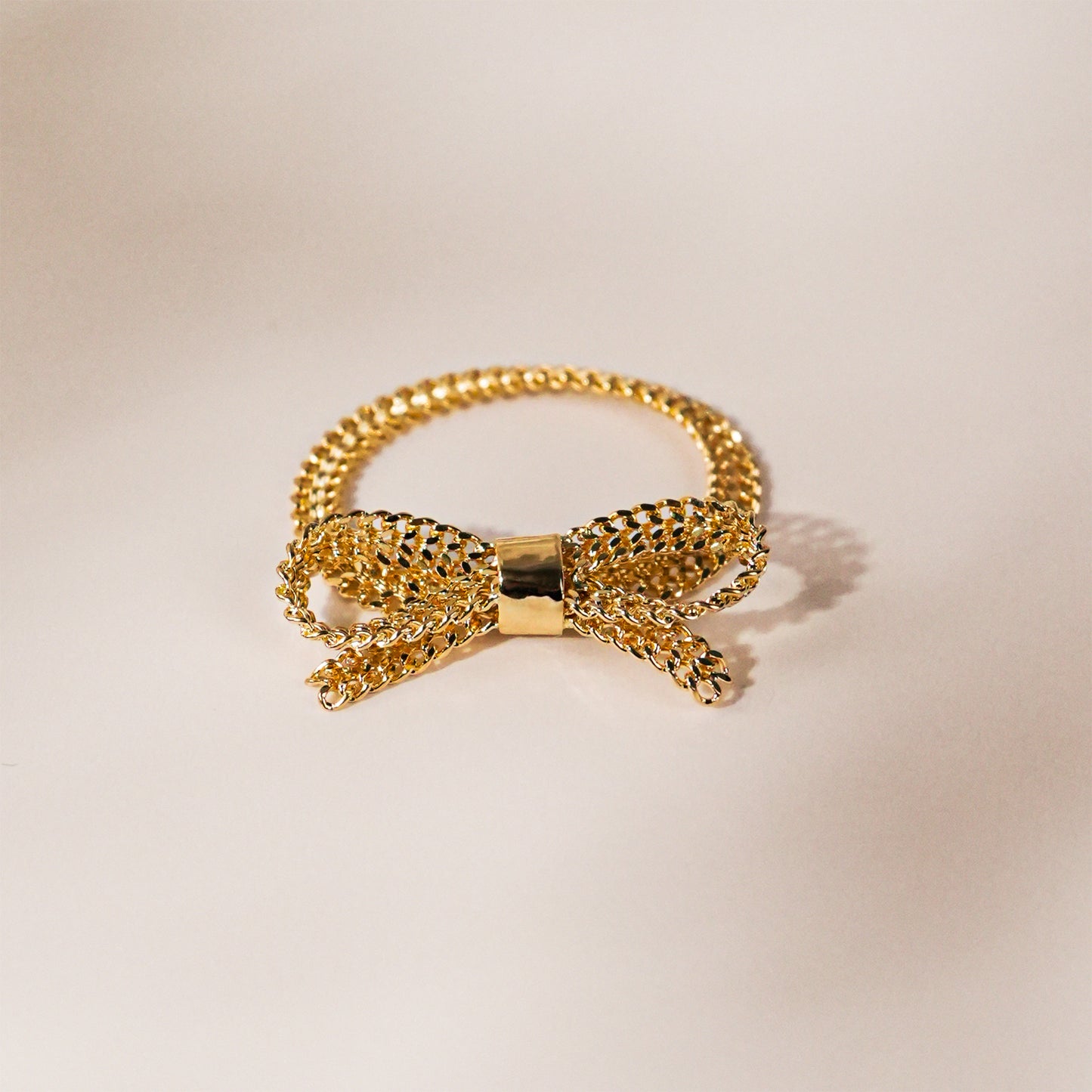18K Gold Ribbon Bow Ring